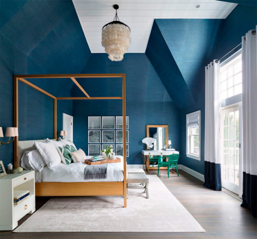 Синій колір в інтер'єрі спальні - 50 прикладів і правила оформлення - 2021-2022